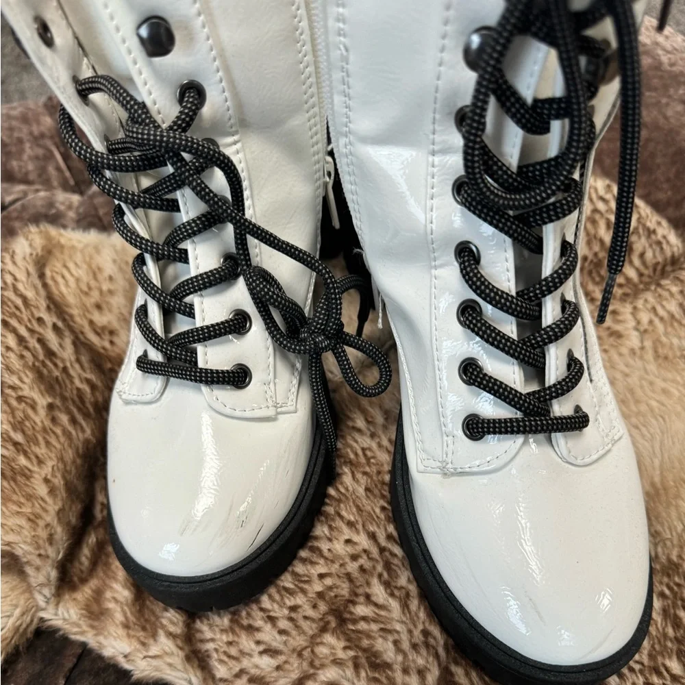 White platform combat boots - Picture 3 of 5